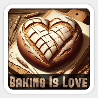 Baking Is Love, heart-shaped bread Sticker